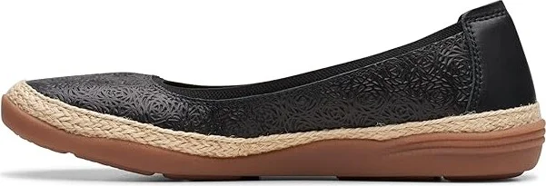 Clarks Elaina Rae Women's Flat Shoes Black Leather : 5.5 B - Medium, Leather/Rubber - Image 5