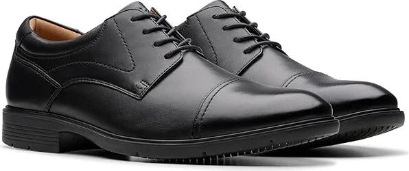Clarks Eldredge Cap Men's Lace Up Wing Tip Shoes Black Leather : 10 D - Medium