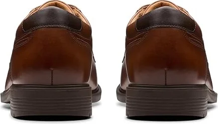 Clarks Eldredge Cap Men's Lace Up Wing Tip Shoes Dark Tan Leather : 7.5 D - Medium - Image 4