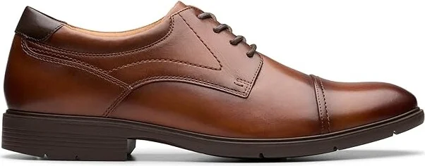 Clarks Eldredge Cap Men's Lace Up Wing Tip Shoes Dark Tan Leather : 7.5 D - Medium - Image 6