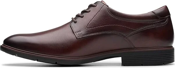 Clarks Eldredge Plain Men's Lace Up Wing Tip Shoes Dark Brown Leather : 13 D - Medium - Image 5