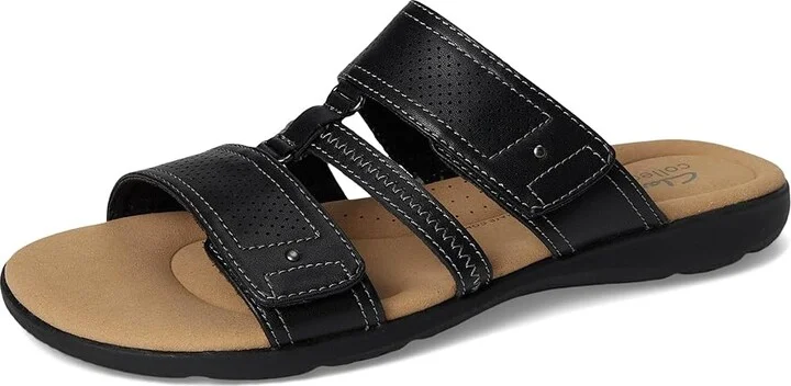 Clarks Elizabelle Ave Women's Sandals Black Leather : 8.5 D - Wide, Synthetic - Image 5