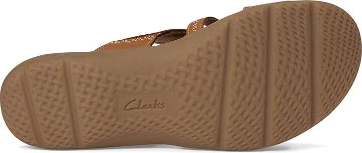 Clarks Elizabelle Ave Women's Sandals Tan Leather : 8.5 D - Wide, Synthetic - Image 3
