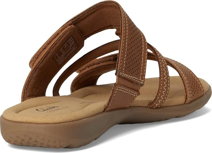 Clarks Elizabelle Ave Women's Sandals Tan Leather : 8.5 D - Wide, Synthetic - Image 4