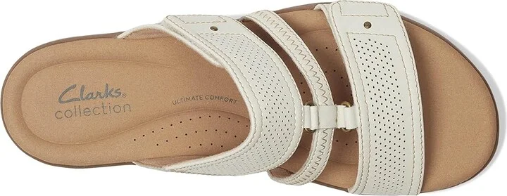 Clarks Elizabelle Ave Women's Sandals White Leather : 7.5 B - Medium, Synthetic - Image 2
