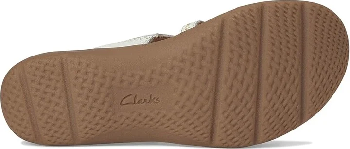 Clarks Elizabelle Ave Women's Sandals White Leather : 7.5 B - Medium, Synthetic - Image 3