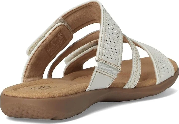Clarks Elizabelle Ave Women's Sandals White Leather : 7.5 B - Medium, Synthetic - Image 4