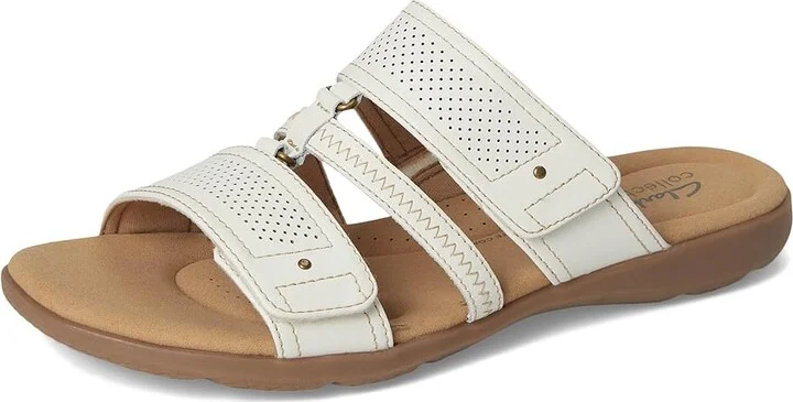 Clarks Elizabelle Ave Women's Sandals White Leather : 7.5 B - Medium, Synthetic - Image 5