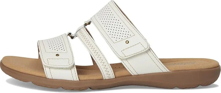 Clarks Elizabelle Ave Women's Sandals White Leather : 7.5 B - Medium, Synthetic - Image 6