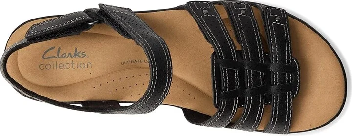 Clarks Elizabelle Kay Women's Flat Shoes Black Leather : 10 D - Wide, Leather/Rubber - Image 2