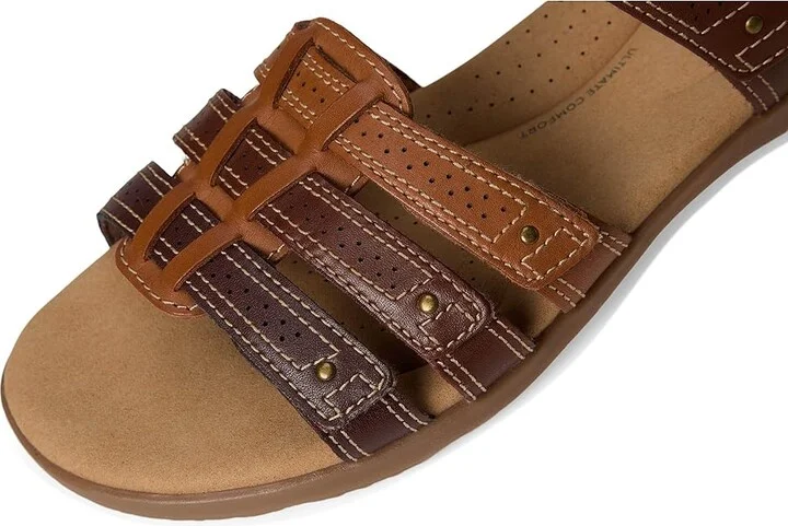 Clarks Elizabelle Kay Women's Flat Shoes Brown Leather : 6.5 B - Medium, Leather/Rubber - Image 7