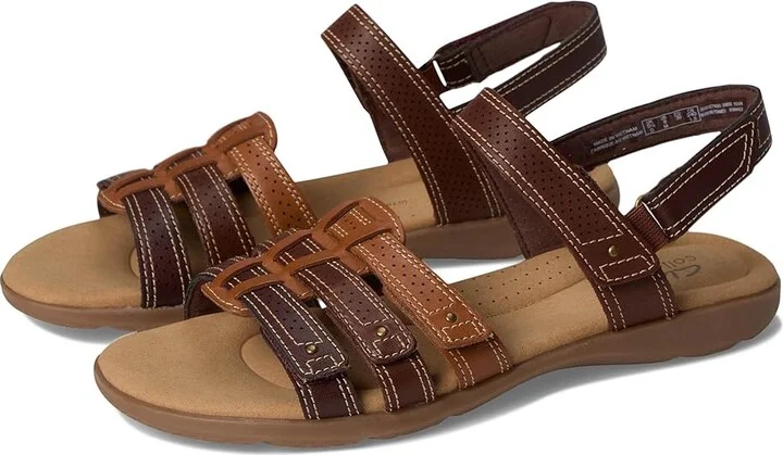 Clarks Elizabelle Kay Women's Flat Shoes Brown Leather : 6.5 B - Medium, Leather/Rubber