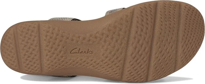 Clarks Elizabelle Kay Women's Flat Shoes Taupe Metallic Synthetic : 9 B - Medium, Leather/Rubber - Image 3