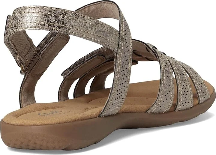 Clarks Elizabelle Kay Women's Flat Shoes Taupe Metallic Synthetic : 9 B - Medium, Leather/Rubber - Image 4