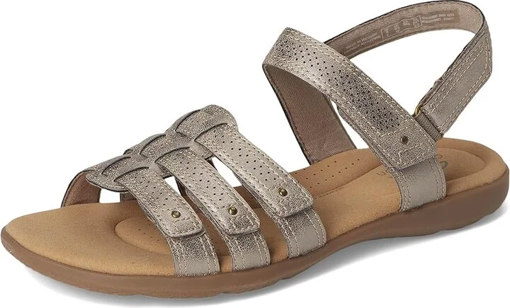 Clarks Elizabelle Kay Women's Flat Shoes Taupe Metallic Synthetic : 9 B - Medium, Leather/Rubber - Image 5