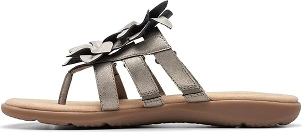 Clarks Elizabelle Mae Women's Sandals Pewter Metallic Synthetic : 8 B - Medium, Leather - Image 5