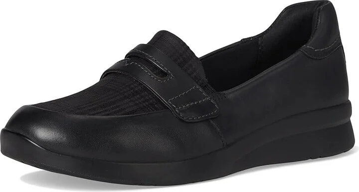 Clarks Ellowyn Penny Women's Flat Shoes Black Leather : 6.5 D - Wide - Image 5