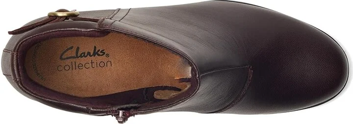 Clarks Emily 2 Belle Women's Boots Wine Leather : 11 B - Medium, Leather/Rubber - Image 2