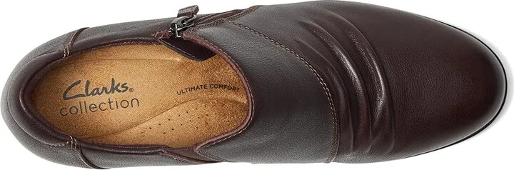 Clarks Emily 2 Braley High Women's Heels Dark Brown Leather : 10 D - Wide - Image 2