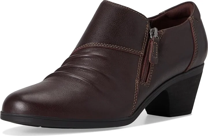 Clarks Emily 2 Braley High Women's Heels Dark Brown Leather : 10 D - Wide - Image 5