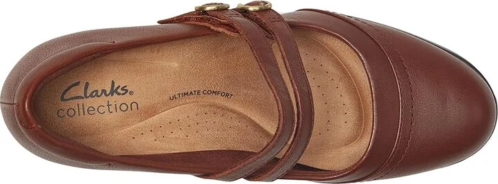 Clarks Emily 2 Jane High Women's Heels Tan Leather : 11 B - Medium - Image 2