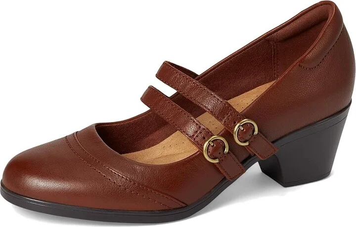 Clarks Emily 2 Jane High Women's Heels Tan Leather : 11 B - Medium - Image 5