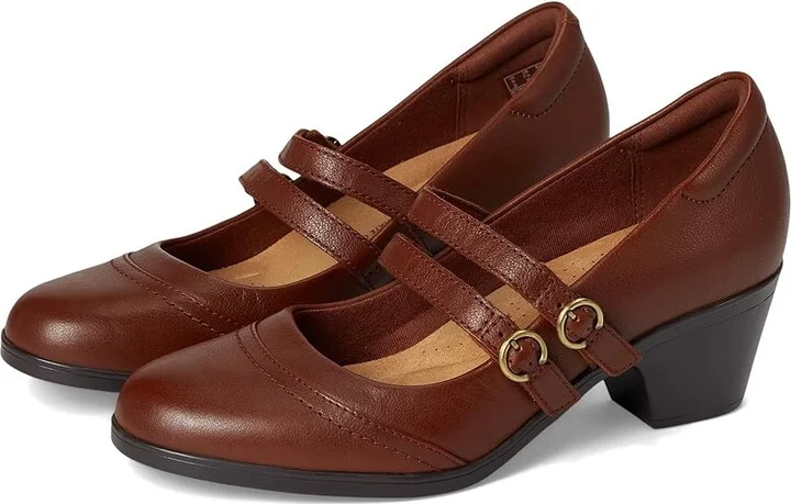 Clarks Emily 2 Jane High Women's Heels Tan Leather : 11 B - Medium