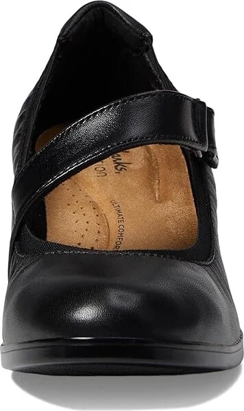 Clarks Emily 2 Mabel High Women's Heels Black Leather : 8 D - Wide - Image 2