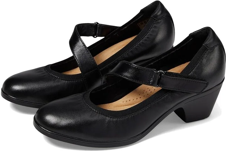 Clarks Emily 2 Mabel High Women's Heels Black Leather : 8 D - Wide