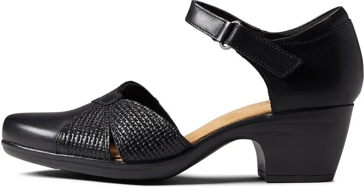 Clarks Emily Rae Women's Shoes Black Leather : 7.5 A - Narrow - Image 6