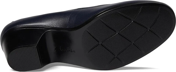 Clarks Emily2 Ruby High Women's Heels Navy Leather : 7.5 D - Wide - Image 3