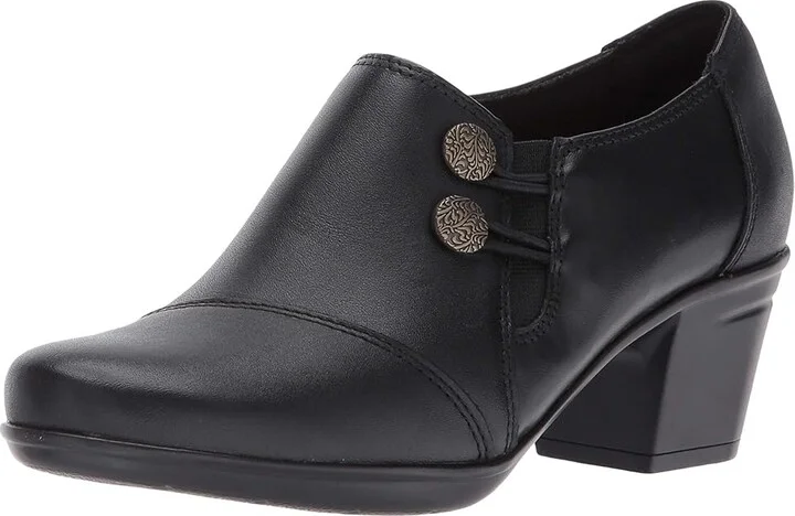 Clarks Emslie Warren Women's Slip on Shoes Black Leather : 7 A - Narrow - Image 2