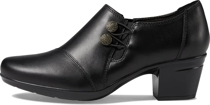 Clarks Emslie Warren Women's Slip on Shoes Black Leather : 7 A - Narrow - Image 7