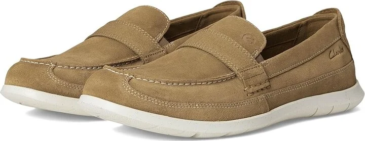 Clarks Flexway Band Men's Lace-up Boots Sand Suede : 8 EE - Wide, Leather/Suede