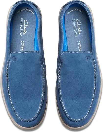 Clarks Flexway Step Men's Lace-up Boots Light Blue Suede : 7 EE - Wide - Image 2
