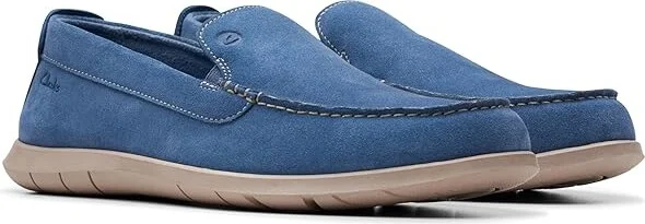 Clarks Flexway Step Men's Lace-up Boots Light Blue Suede : 7 EE - Wide