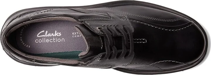 Clarks Gessler Lace Men's Shoes Black Leather : 8 D - Medium - Image 2