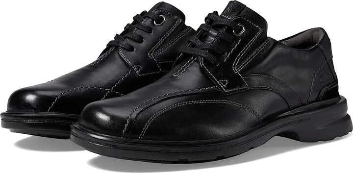 Clarks Gessler Lace Men's Shoes Black Leather : 8 D - Medium