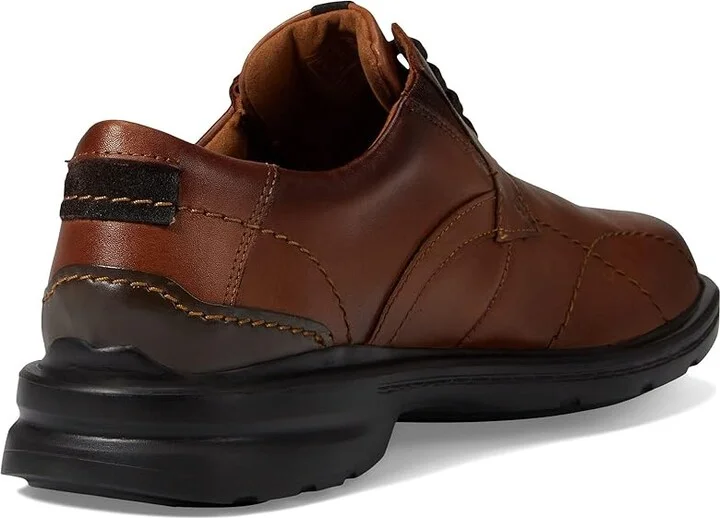 Clarks Gessler Lace Men's Shoes Dark Tan Leather : 7 D - Medium - Image 4