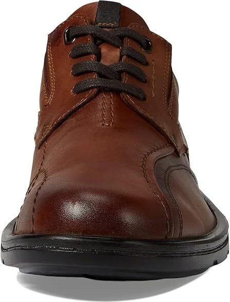 Clarks Gessler Lace Men's Shoes Dark Tan Leather : 7 D - Medium - Image 5