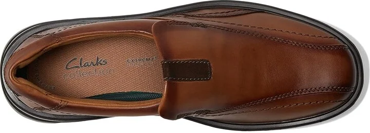 Clarks Gessler Step Men's Shoes Dark Tan Leather : 7 D - Medium - Image 2