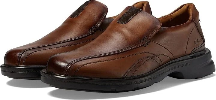 Clarks Gessler Step Men's Shoes Dark Tan Leather : 7 D - Medium