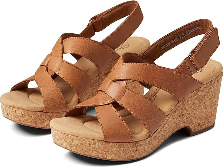 Clarks Giselle Beach Women's Shoes Tan Leather : 5.5 B - Medium
