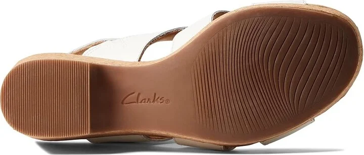 Clarks Giselle Beach Women's Shoes White Leather : 7 B - Medium - Image 3