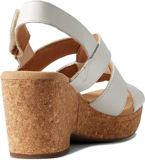 Clarks Giselle Beach Women's Shoes White Leather : 7 B - Medium - Image 4