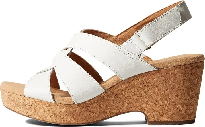 Clarks Giselle Beach Women's Shoes White Leather : 7 B - Medium - Image 5