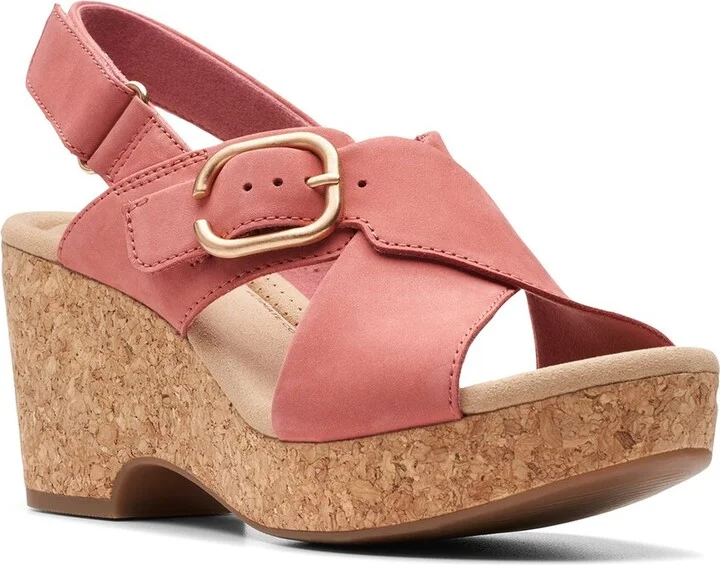 Clarks Giselle Dove Nubuck Heeled Sandal