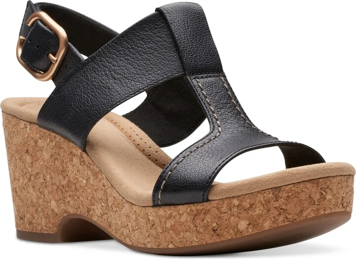 Clarks Giselle Style Wedge Heel Platform Sandals