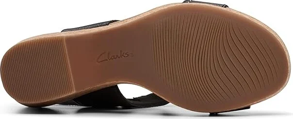 Clarks Giselle Style Women's Sandals Black Leather : 9 D - Wide, Leather/Rubber - Image 3