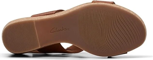 Clarks Giselle Style Women's Sandals Tan Leather : 10 B - Medium, Leather/Rubber - Image 3